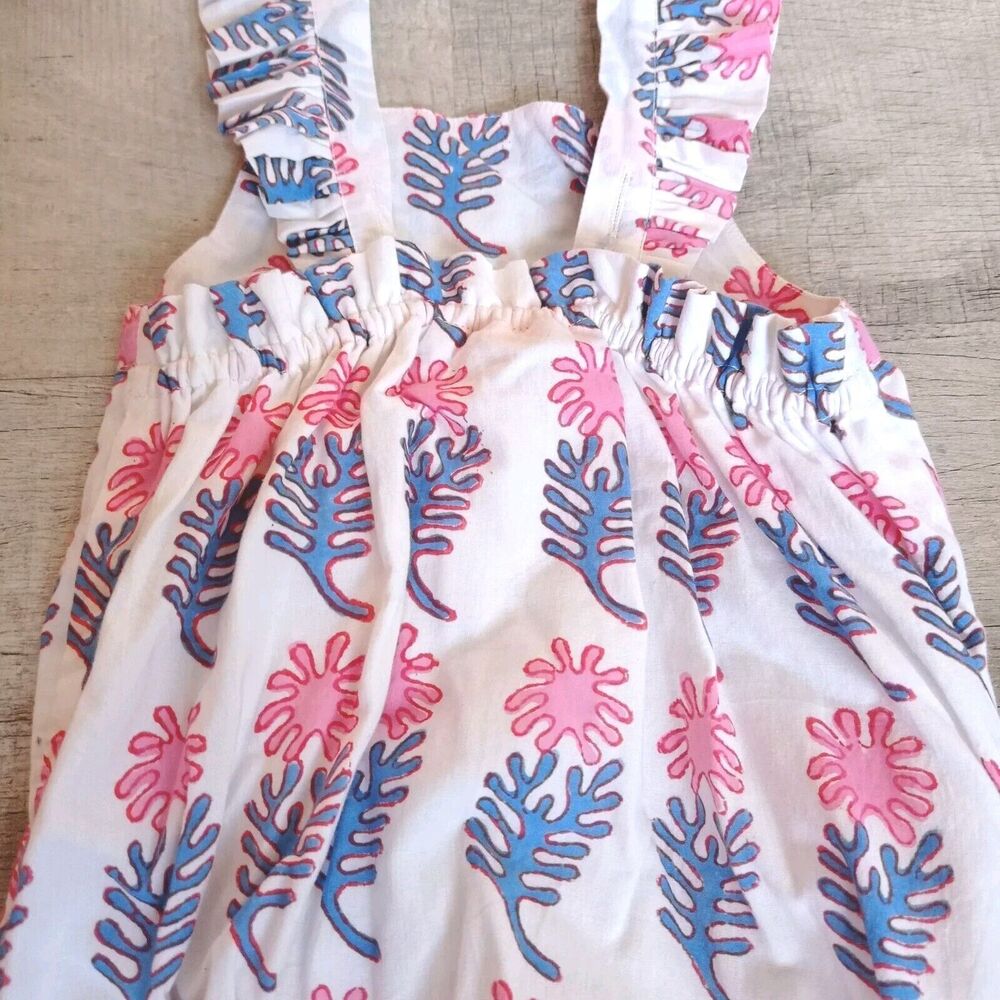 New OLIPHANT Little Girls' Baby Ruffle Bubble Romper Baby Size 6-12 M White - Picture 4 of 8